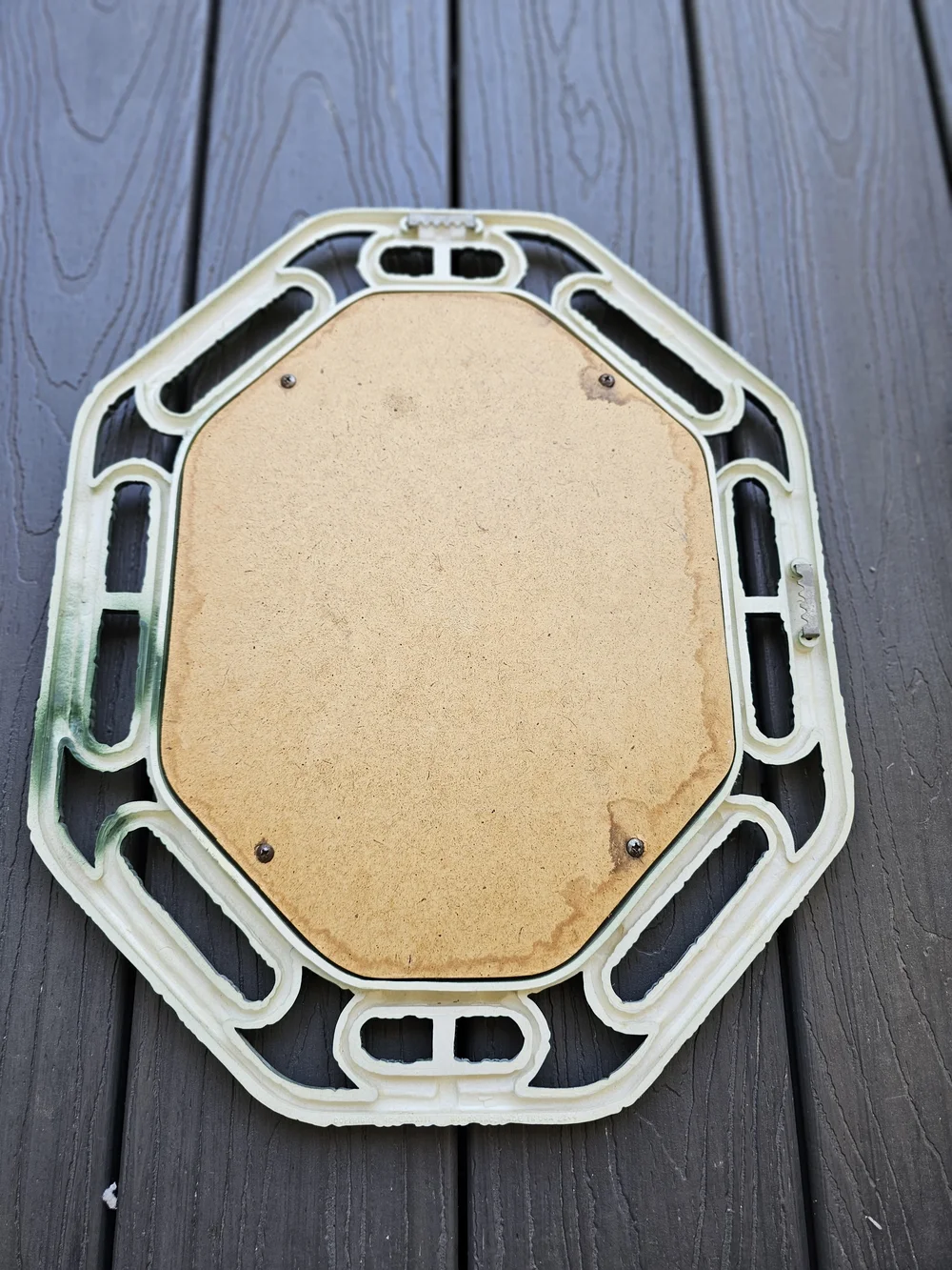 Vintage Homco Faux Bamboo Octagon Wall Mirror – 1980s Grass Green Palm Beach